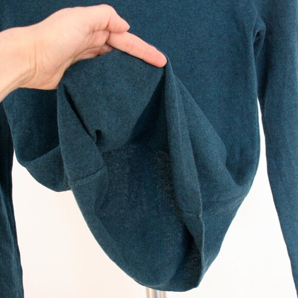 Lord & Taylor 100% Cashmere Green/Blue Turtleneck Sweater Sz XS *No Size Label* - Picture 4 of 11